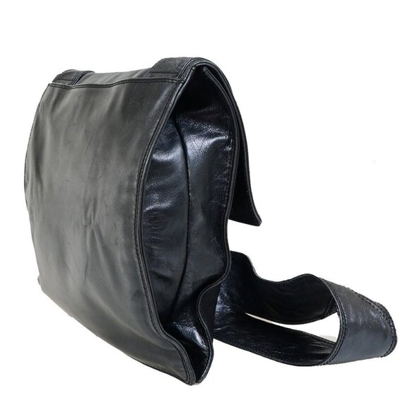 CHANEL CC Logo Crossbody Shoulder Bag Leather Black GHW Italy Vintage - Picture 4 of 15